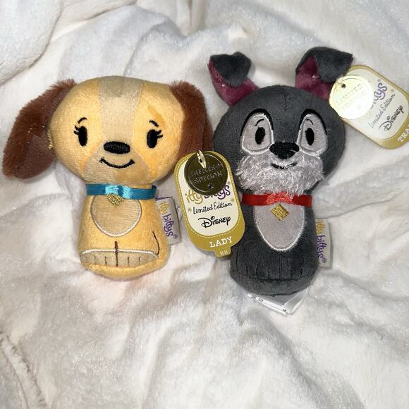 Disney NWT Itty Bittys Lady & The Tramp 2014 Plush Dolls NWT Set Of 2 - Picture 1 of 7